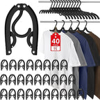 40 Pcs Travel Hangers Portable Foldable Travel Hanger Organizer, Plastic Cruise by Besslly