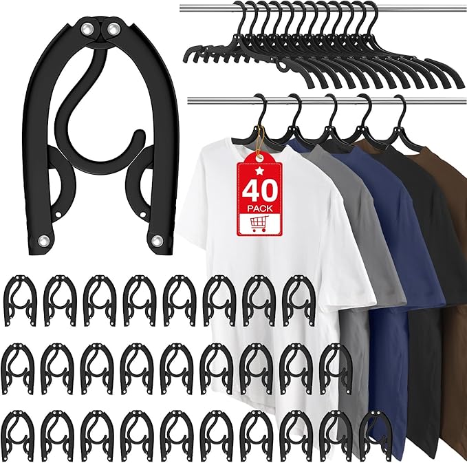 40 Pcs Travel Hangers Portable Foldable Travel Hanger Organizer, Plastic Cruise by Besslly