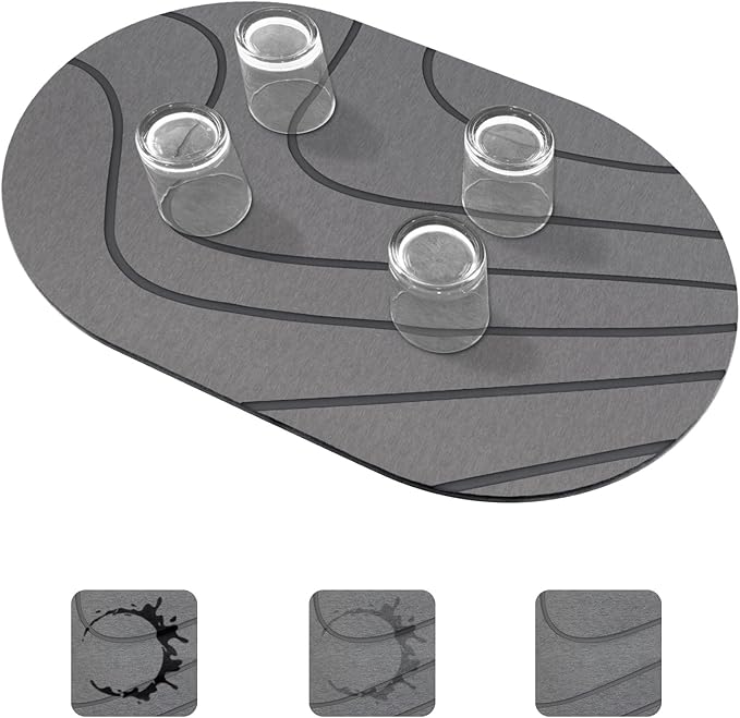 Large Stone Drying Mat for Kitchen Counter of 1 Pack, Double-sided Diatomaceous by EnjoyLifewithBlaithom