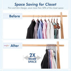 HOUSE DAY Blue Plastic Hangers 60 Pack, Clothes Hangers - Image 3