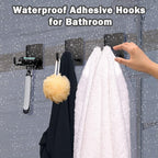 Adhesive Hooks, Stick on Stainless Steel Towel Robe Razor Wall Hooks - Image 3