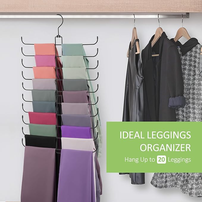 Leggings Hangers for Closet, Metal Yoga Pant Legging Organizer Holds 20 Leggings - Image 2