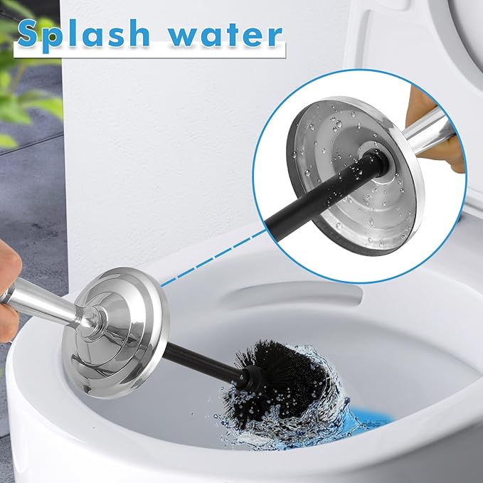 Chrome Toilet Brush and Holder Set, Stainless Steel Toilet Brush - Image 7