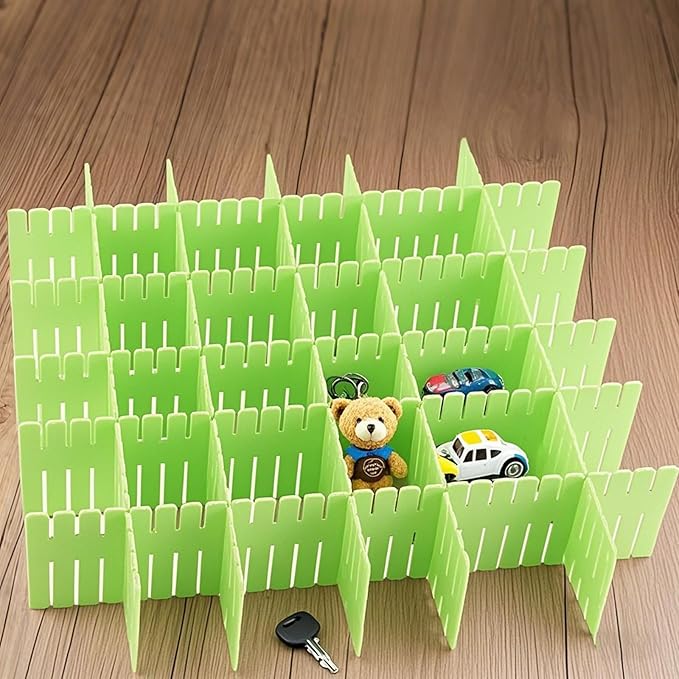 ZOENHOU 60 PCS Green Drawer Dividers, 12.6 x 2.8 Inch Adjustable Premium - Image 7