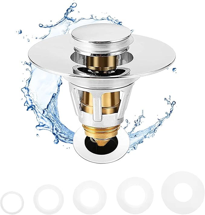 Fransiton Bathroom Sink Stopper, 1.1-1.77 Inch Basin Pop Up Sink Drain Stopper by Fransiton