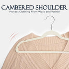 HOUSE DAY Ivory Velvet Hangers 60 Pack, Non Slip Clothes Felt Hanger Heavy Duty - Image 5
