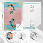 Boho Coastal Beach Kitchen Towels, Meet Me at The Beach Decorative Hand Towels - Image 2