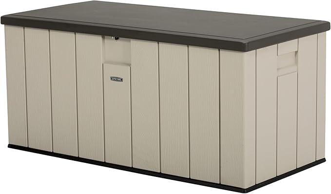 LIFETIME 60254 Heavy-Duty Outdoor Storage Deck Box, 150 Gallon, Desert Sand/Brown by Lifetime