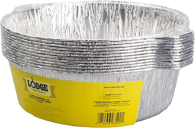 Lodge Silver 10 Inch Aluminum Foil Dutch Oven Liner - Image 2