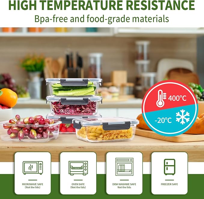 Skroam 5-Packs 36OZ Glass Food Storage Containers - Image 5