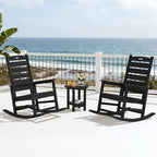 SERWALL Outdoor Rocking Chair Set of 2, Oversized Rocking Chair with Footboard for Adults, HDPE All Weather Resistant Rocking Chairs for Patio, 350lbs Weight Capacity, Black - Image 10