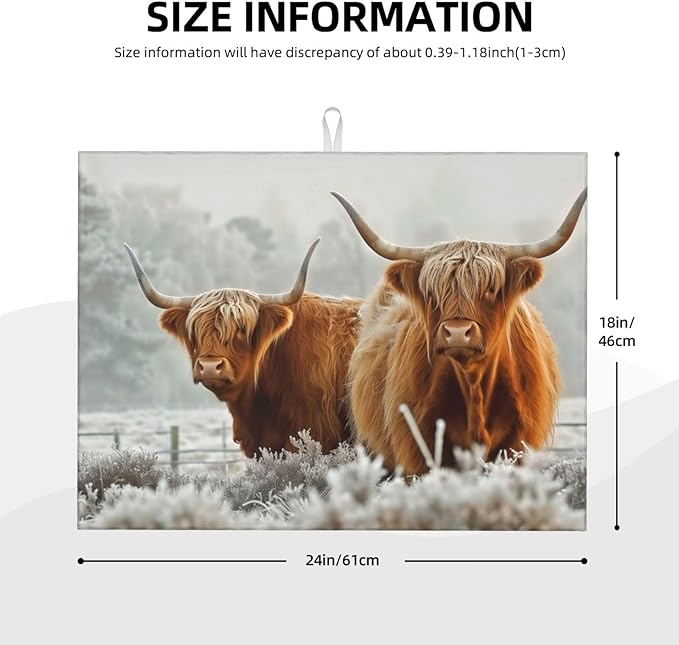 Highland Cow Dish Drying Mat 18x24 - Image 2