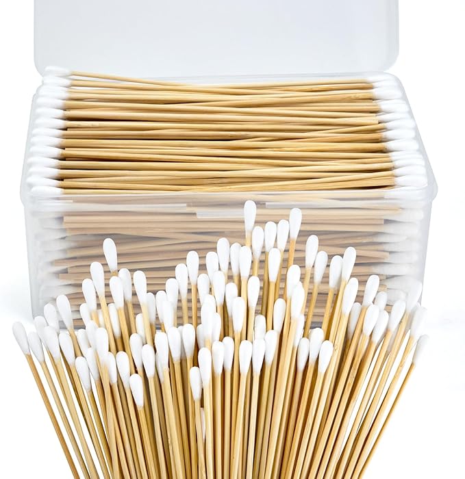 500/1000 Count 6'' Long Round/Pointed Cotton Swabs Durable Stem, Lint- Free Gun by GUNTECHKIT