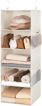 StorageWorks 5-Shelf Hanging Closet Organizers, Foldable Closet Storage by StorageWorks