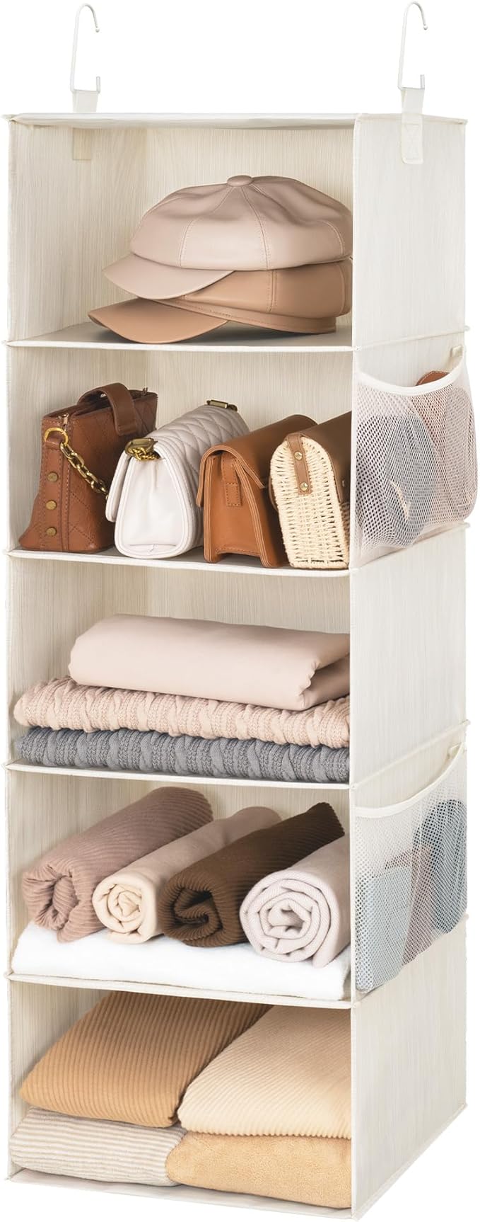StorageWorks 5-Shelf Hanging Closet Organizers, Foldable Closet Storage by StorageWorks