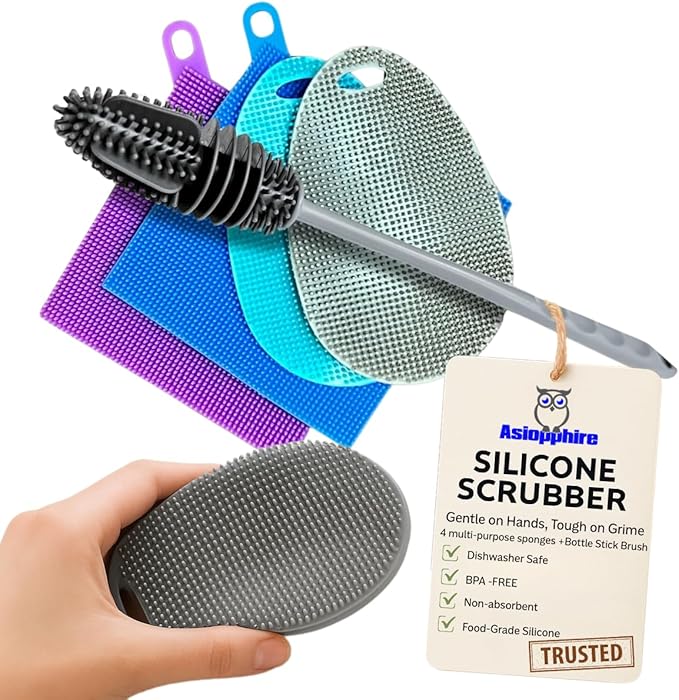 Silicone Dish Scrubber Sponges by Asiopphire