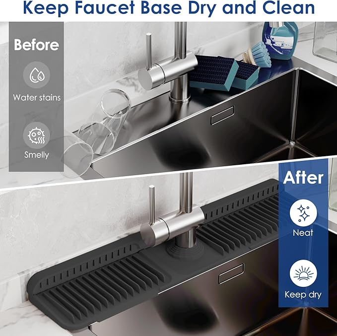 24 Inch Silicone Faucet Mat for Kitchen Sink Splash Guard - Image 6