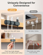 6 Pack Magnetic Cable Clips, Laitver Cord Organizer Holder Strong Adhesive Desk - Image 3