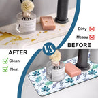 Watercolor Leaves Sink Splash Guard Faucet Mat Tropical Leaves Super Absorbent - Image 6