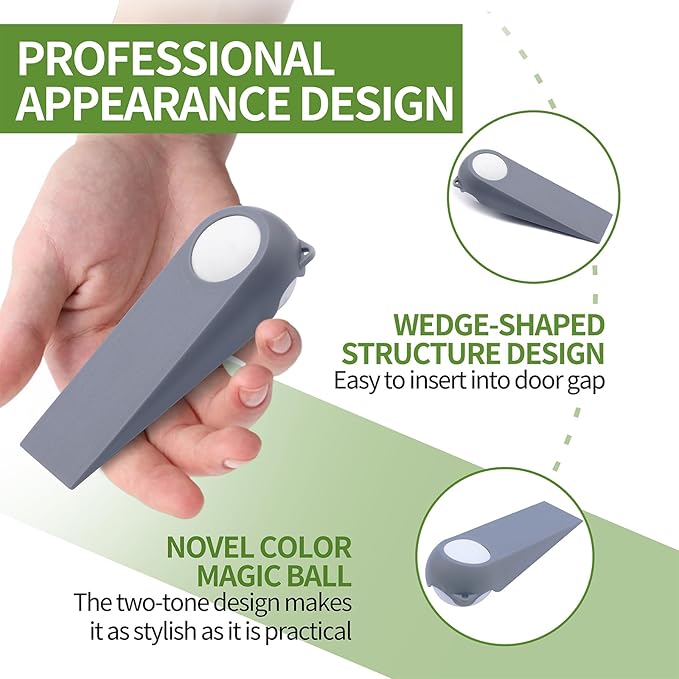 Door Stoppers for Bottom of Door, Rubber Door Stopper Wedges, Door Holders for - Image 4