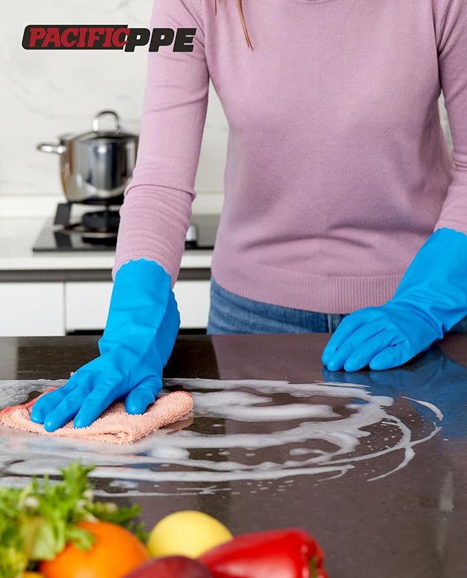 PACIFIC PPE 4 Pairs Reusable Dishwashing Cleaning Gloves - Image 8