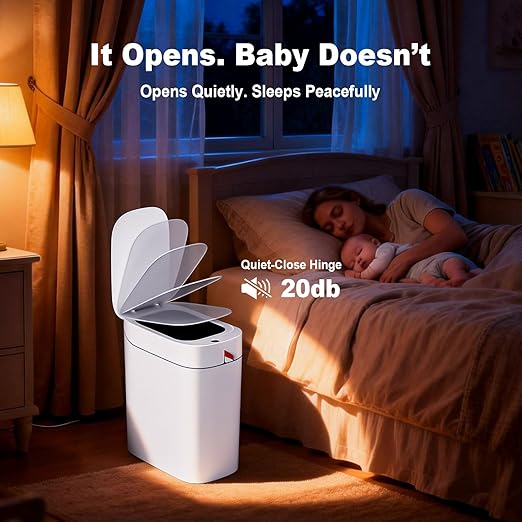 funest Bathroom Trash Can with Lid, Automatic Motion Sensor Trash Can, 3.5 - Image 4