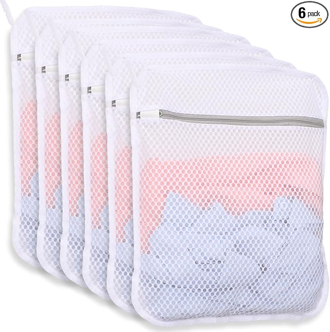 6-Pack Durable Honeycomb Mesh Laundry Bags by Dntorx