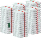 Bar Mop Red Stripe 10 lbs 16x19 Pack of 60, 100% Cotton Double Stitched Route by TOALLA