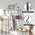 Coat Rack Wall Mount with Shelf, 24 Inch Coat Hanger Walls Mounted, Hat Rack - Image 3