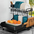 Dish Drying Rack for Kitchen Counter, Stainless Steel 2 Tier Dish Rack w by Unknown