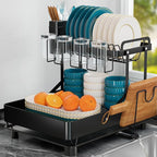 Dish Drying Rack for Kitchen Counter, Stainless Steel 2 Tier Dish Rack w by Unknown