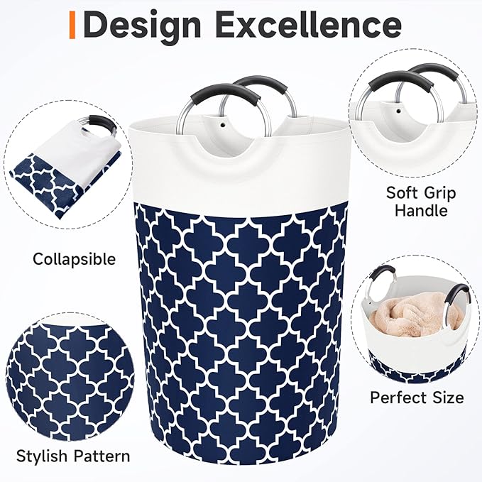 Large Laundry Basket Laundry Hamper Bag Washing Bin Clothes Bag Collapsible Tall - Image 3