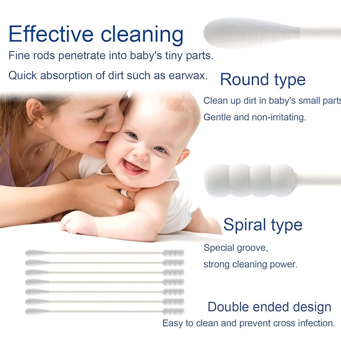 Baby Cotton Swabs, Paper Sticks Cotton Buds - Image 3