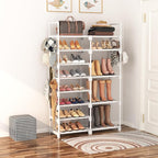 ROJASOP White Shoe Rack, Tall Metal Shoe Rack Organizer - Image 2