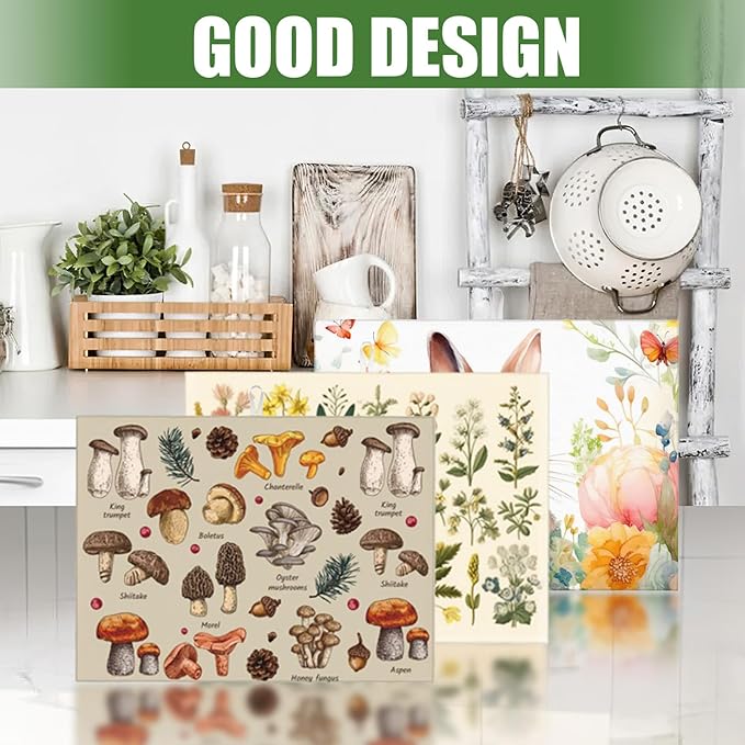 Mushroom Dish Drying Mats For Kitchen Counter XL Microfiber Kitchen Drying Mat - Image 4