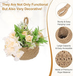 uxcell Hanging Fruit Baskets for Kitchen, Hand-Woven Wall Hanging Storage Jute - Image 3