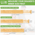Bamboo Drawer Dividers 4 Pack, 16.4"-21.5" Expandable Drawer Organizer - Image 2