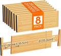 Lifewit 6" High 8 Pack Bamboo Drawer Dividers 45-55cm/17.5-22" Adjustable by Lifewit