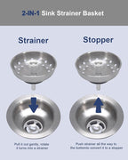 KONE 2PCS Kitchen Sink Basket Strainer Replacement - Image 5
