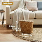 Yatmung Wicker Trash Can Small Bathroom Trash Can - Image 4