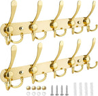 TICONN Wall Mounted Coat Rack, Five Heavy Duty Tri Hooks All Metal Construction by TICONN