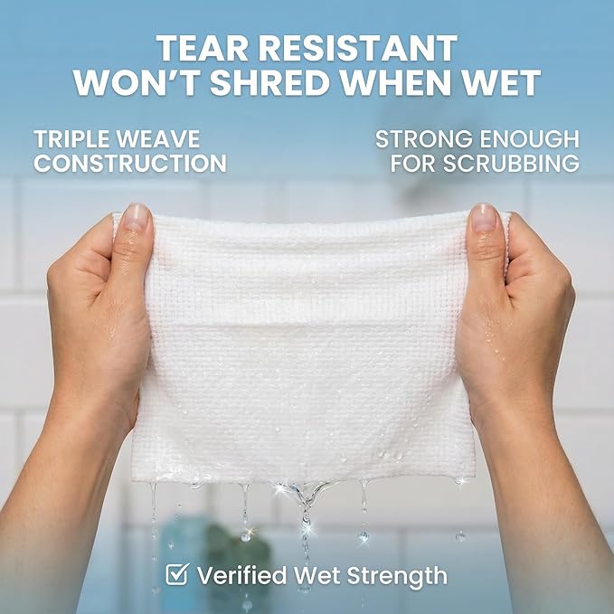 Disposable Face Towels XL 10x12-100% Viscose Eucalyptus Biodegradable Clean - Image 3