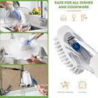 RIMAY Dish Brush with Soap Dispenser Storage Set, Soap Dispensing Dish Brush - Image 4