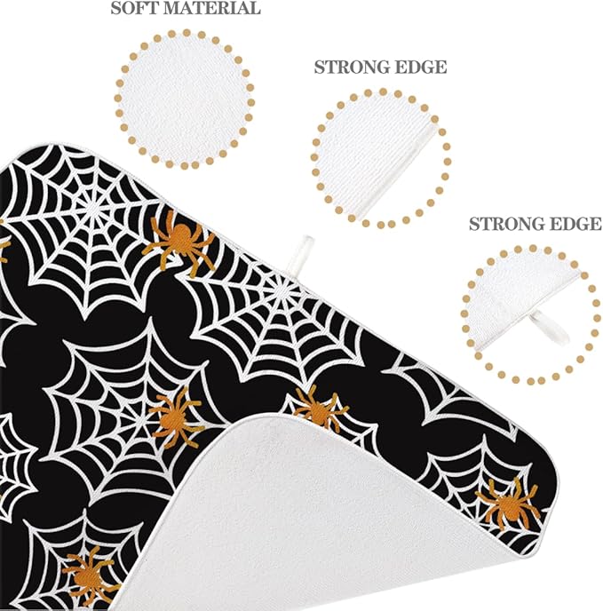 Halloween Dish Drying Mat 18 x 24 Inch Spider Web Drying Mat - Image 7