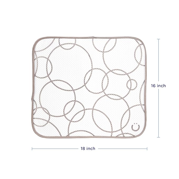 Ubbi Taupe Microfiber Dish Drying Mat, Baby Bottle Drying Mat, Kitchen Counter - Image 2
