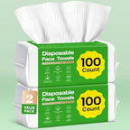 Elvira 200 Count Disposable Face Towels, Biodegradable Skincare Facial by Elvira