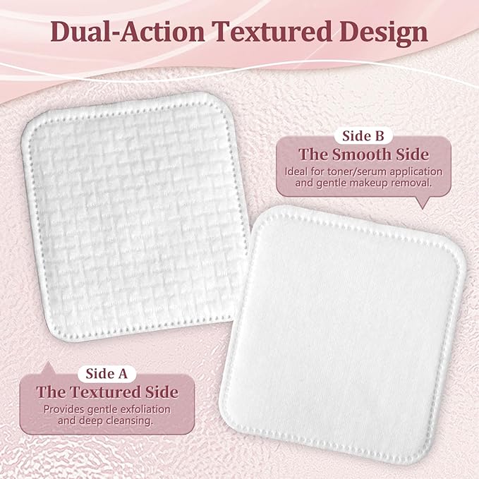 Large Soft Cotton Pads for Face- Lint-Free, Pressed Seam Design, Gentle on - Image 2