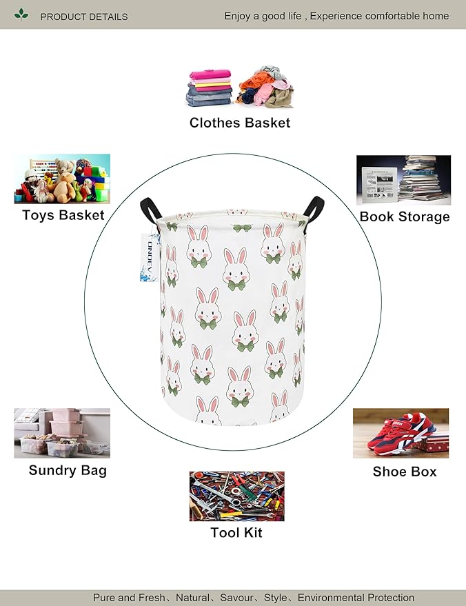 Round waterproof laundry basket, foldable storage basket, laundry Hampers - Image 3