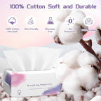 Disposable Face Towel 100 Count, Soft Cotton Face Towels, Dry Wipes Facial - Image 4