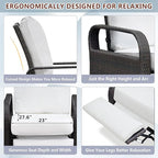ART TO REAL Outdoor Recliner, Automatic Adjustable Wicker Lounge Recliner Chair with 5.12'' Thicken Cushion, All Weather Aluminum Frame, Brown Wicker + Beige Cushion - Image 5